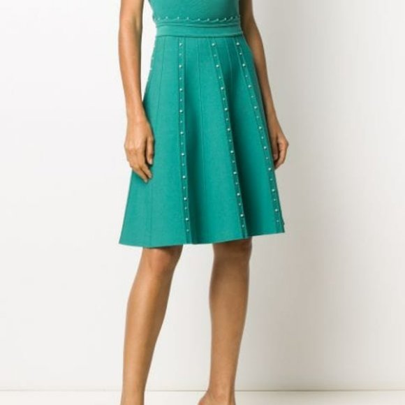 Sandro Paris Knit Skirt Embellished With Beads - Picture 1 of 14